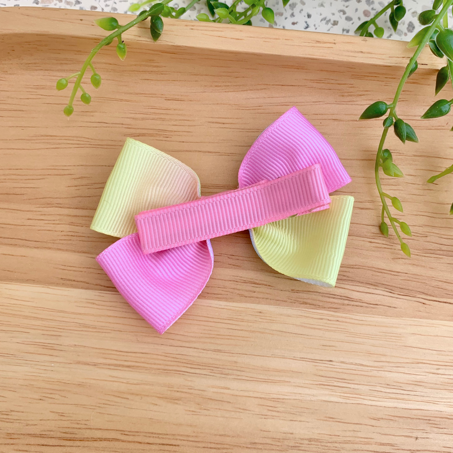 Pastel Ombre Double Bow Hair Clip