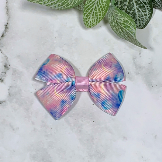 Pastel Planets Small Bow Hair Clip