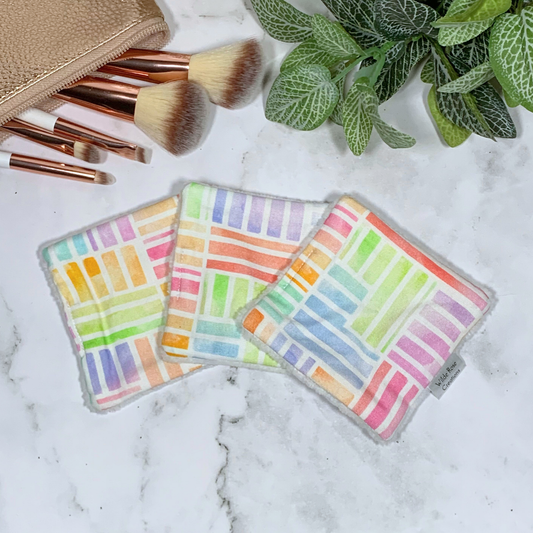 Pastel Stripes Makeup Wipes 3pk