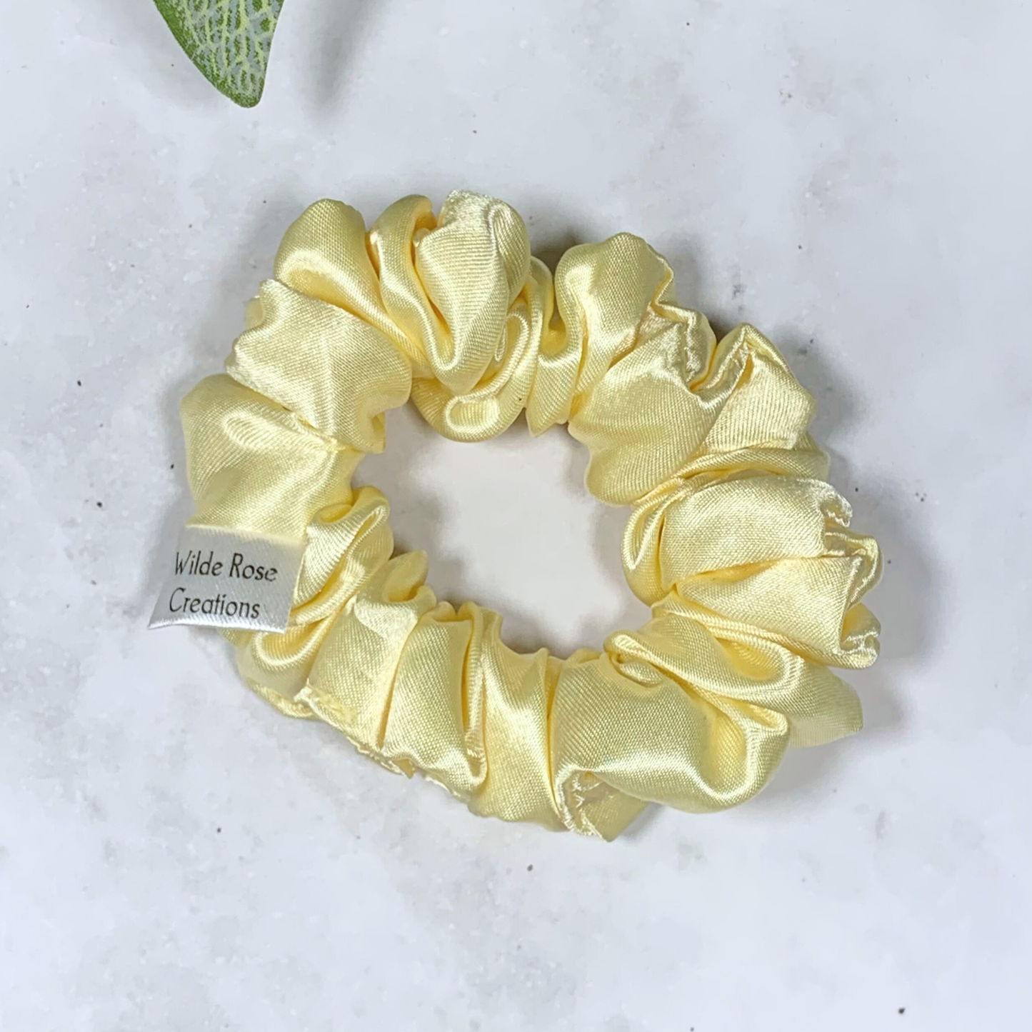 Pastel Yellow Satin Petite Scrunchie