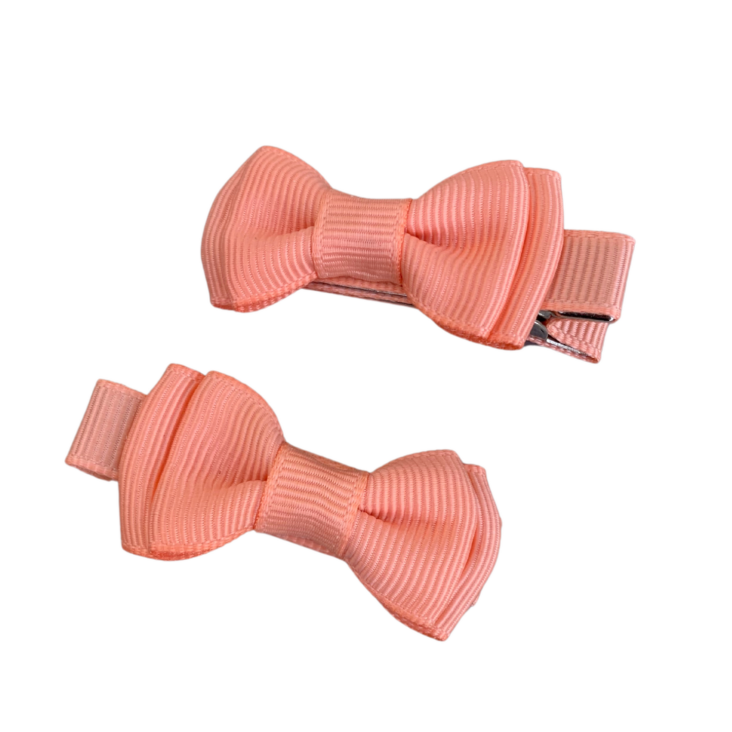 Peach Mini Layered Bow Hair Clips - 2pk