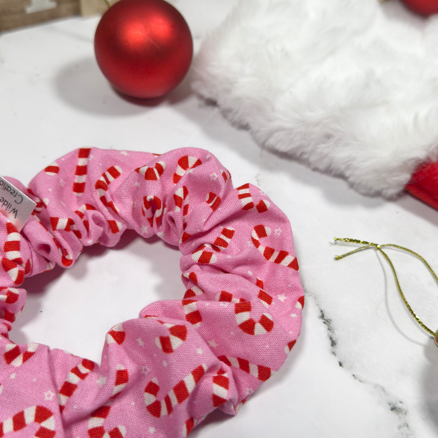 Pink Candy Cane Regular Scrunchie