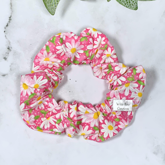 Pink Daisies Regular Scrunchies
