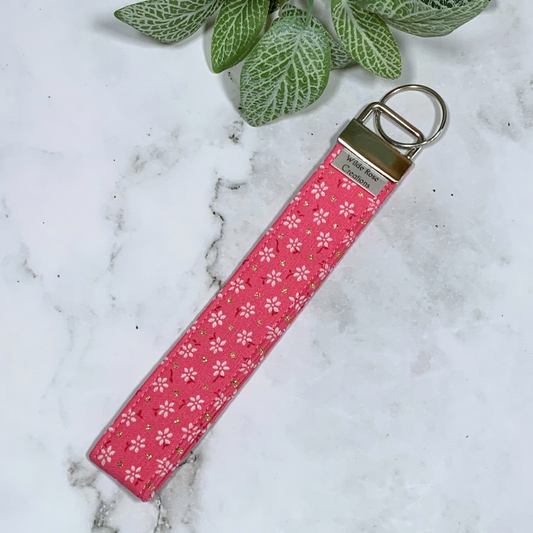 Pink Floral Wristlet