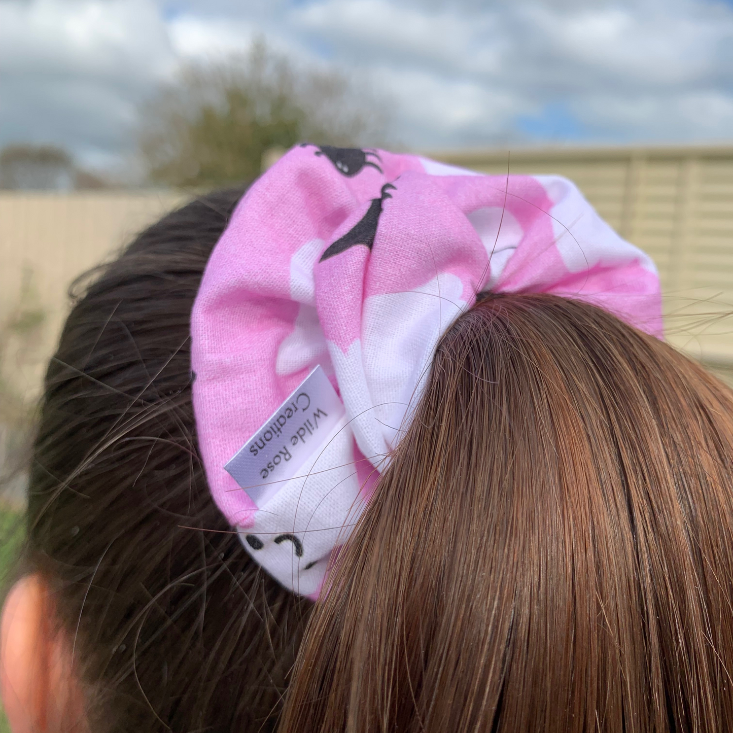 Pink Halloween Scrunchie