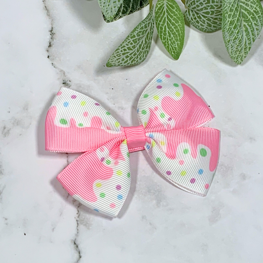 Donut Icing Medium Bow Hair Clip