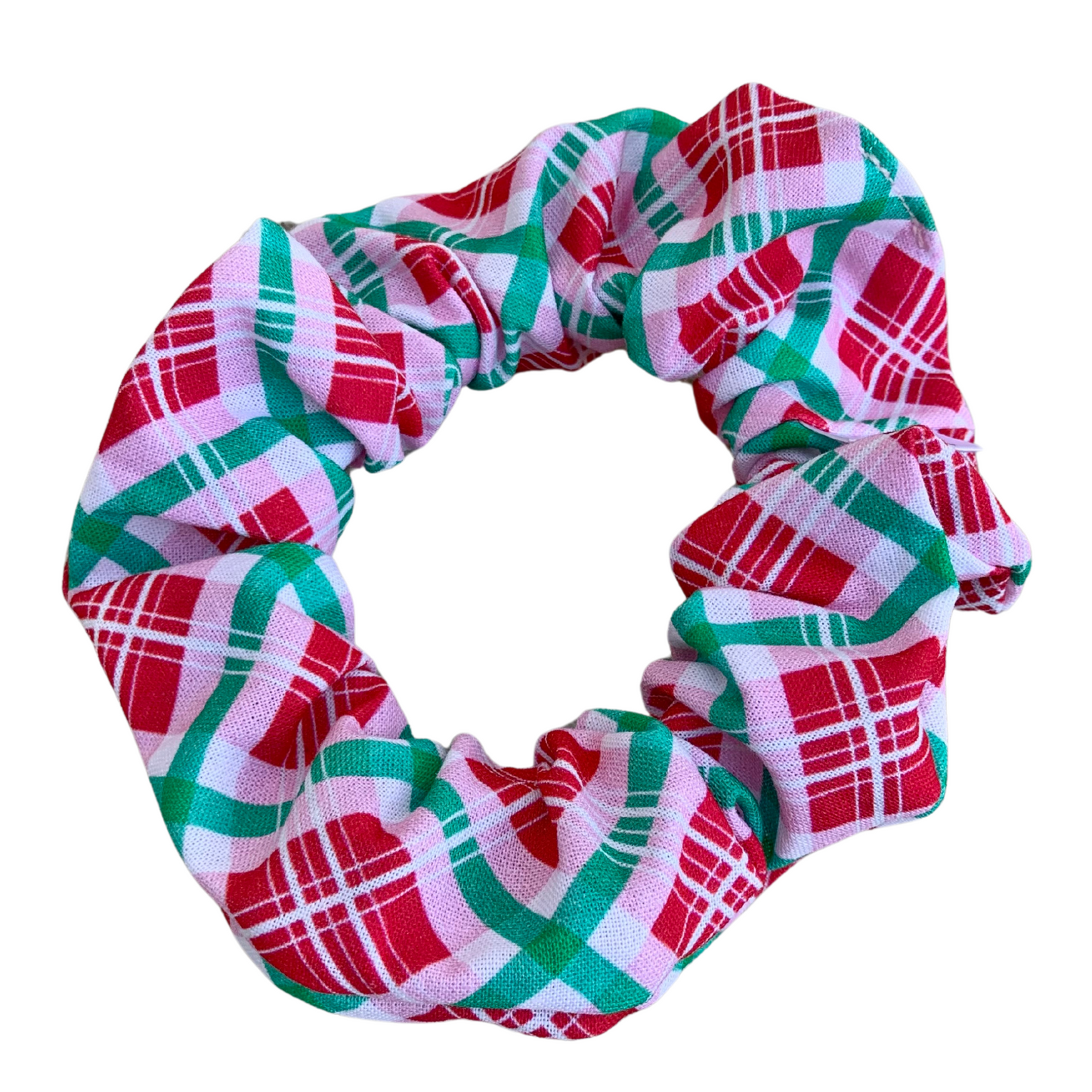 Pink Plaid Regular Scrunchie