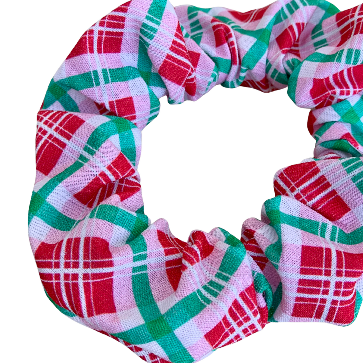 Pink Plaid Regular Scrunchie