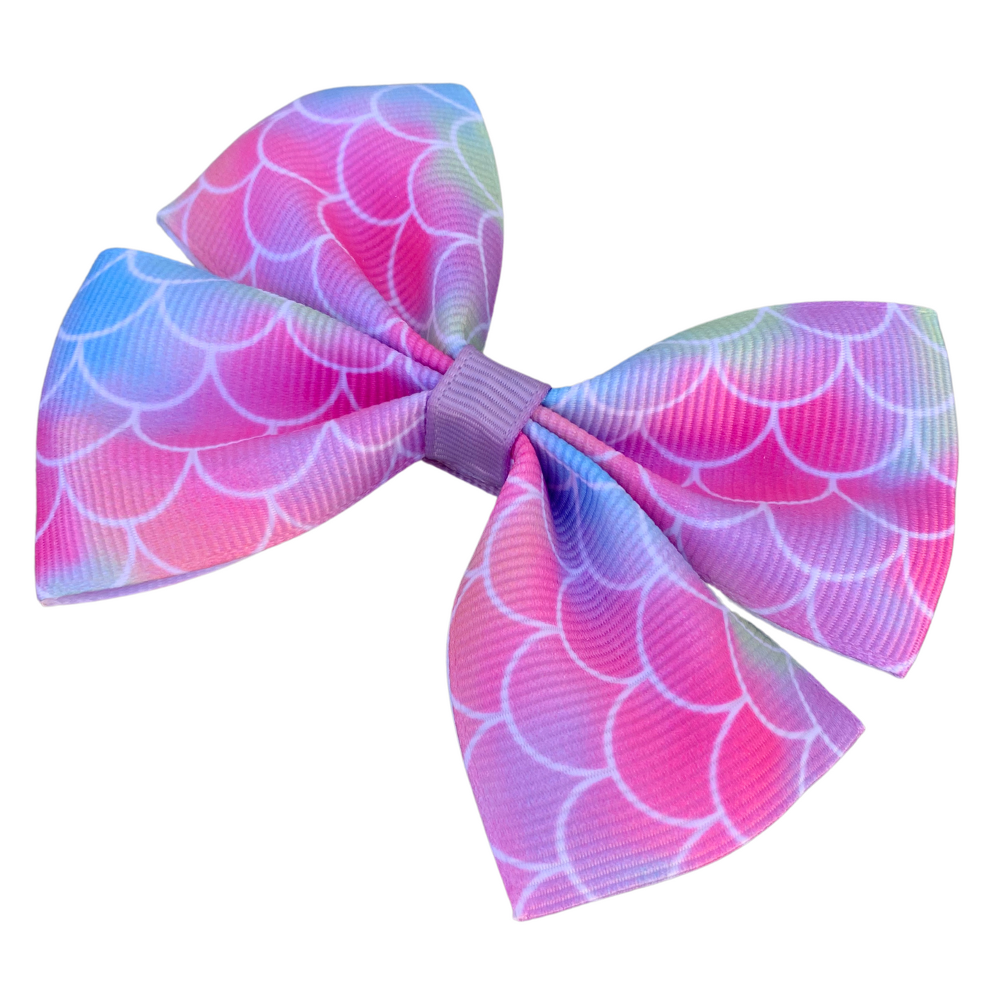 Mermaid Scales Print Medium Double Bow Hair Clip