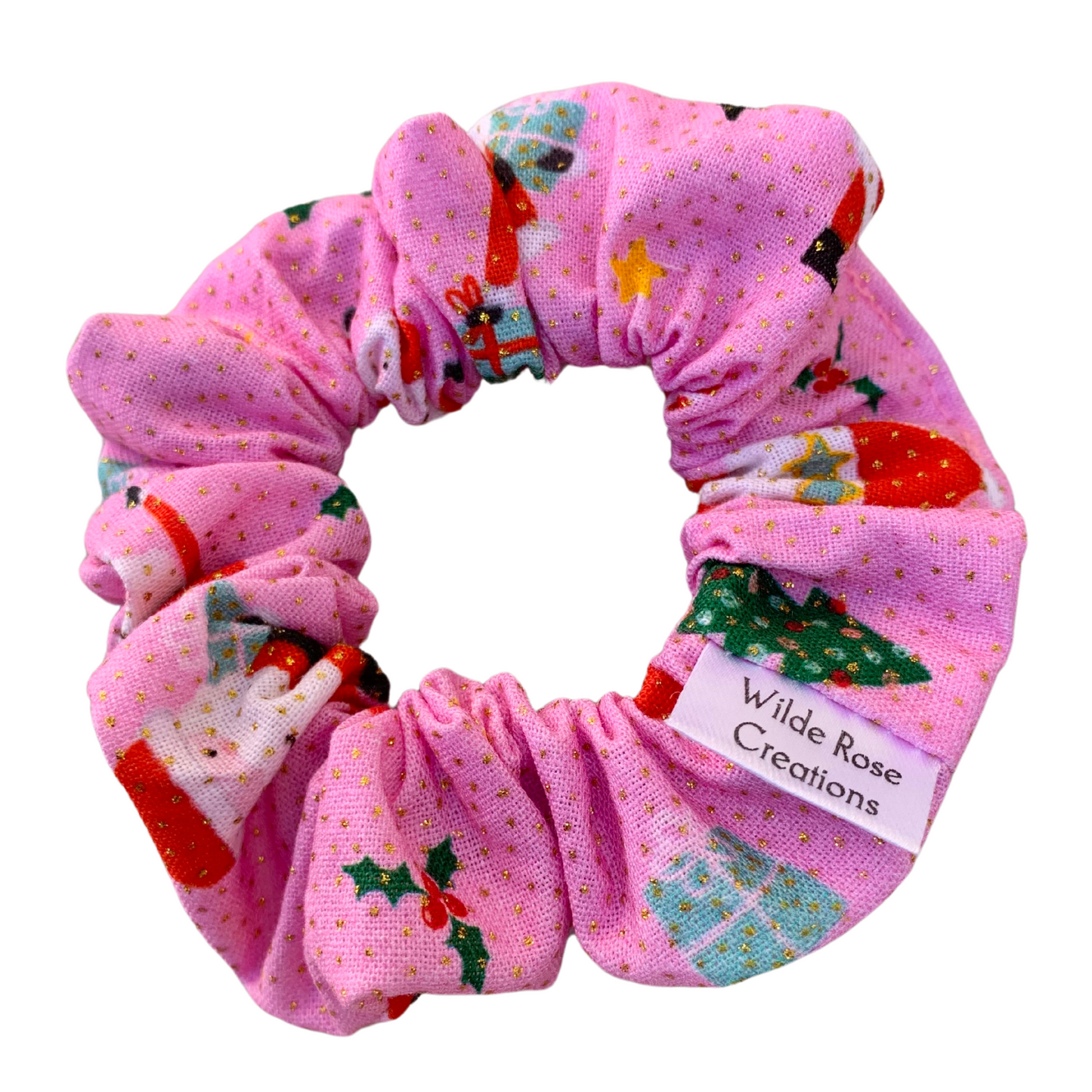 Pink Sparkle Santa Petite Scrunchie