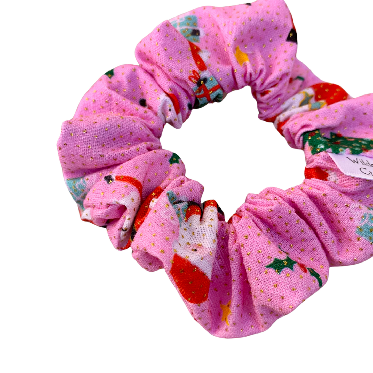 Pink Sparkle Santa Petite Scrunchie