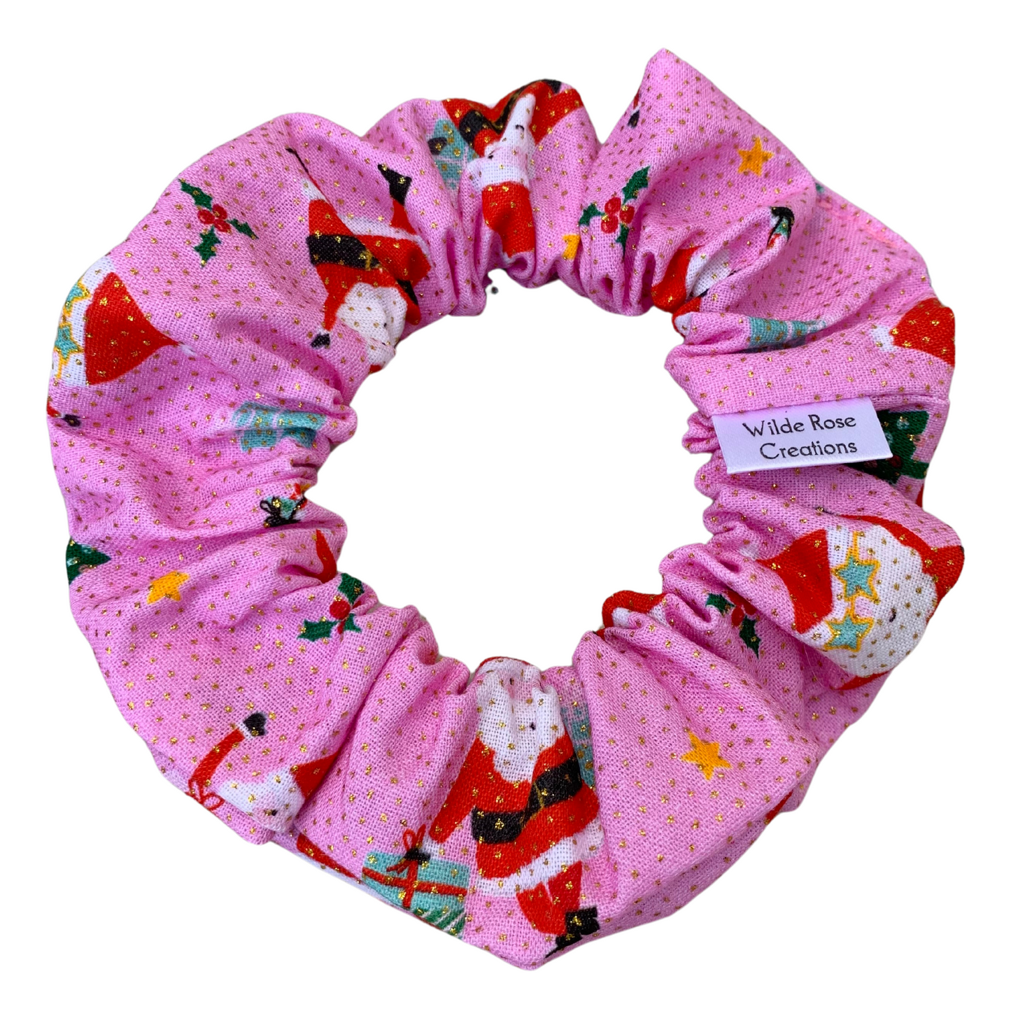 Pink Santa Sparkle Regular Scrunchie