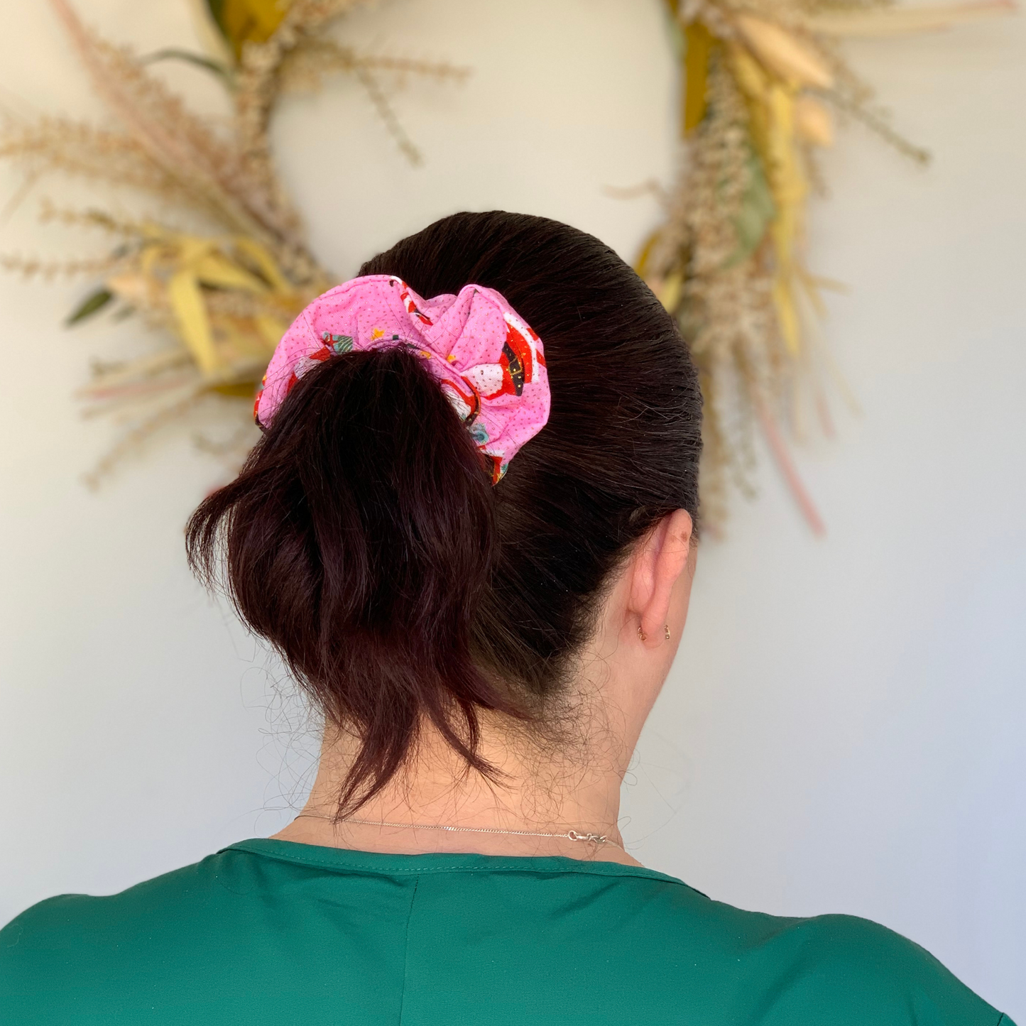 Pink Santa Sparkle Regular Scrunchie