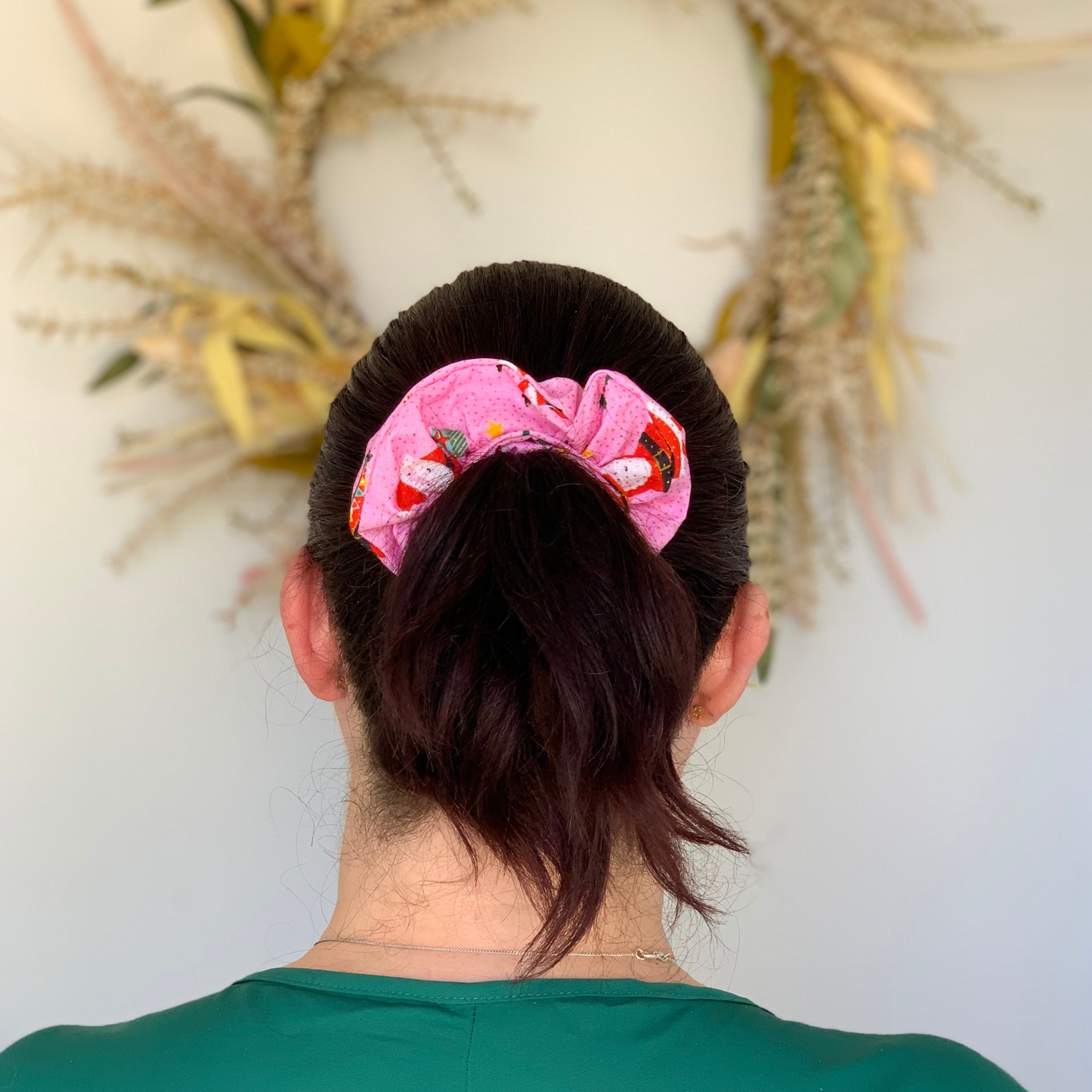 Pink Santa Sparkle Regular Scrunchie