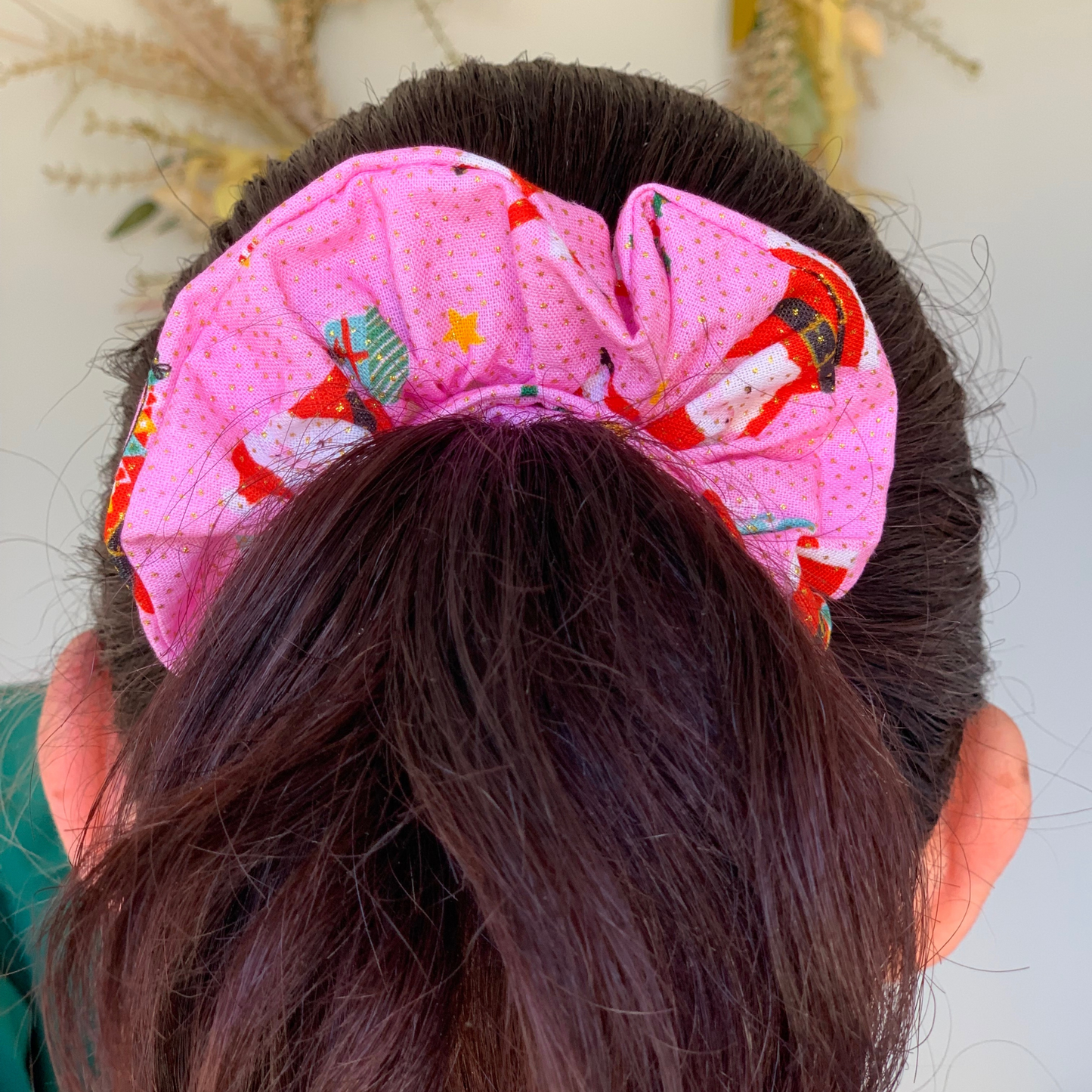 Pink Santa Sparkle Regular Scrunchie