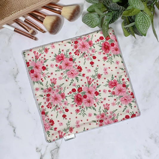 Pink & Cream Floral Face Washer
