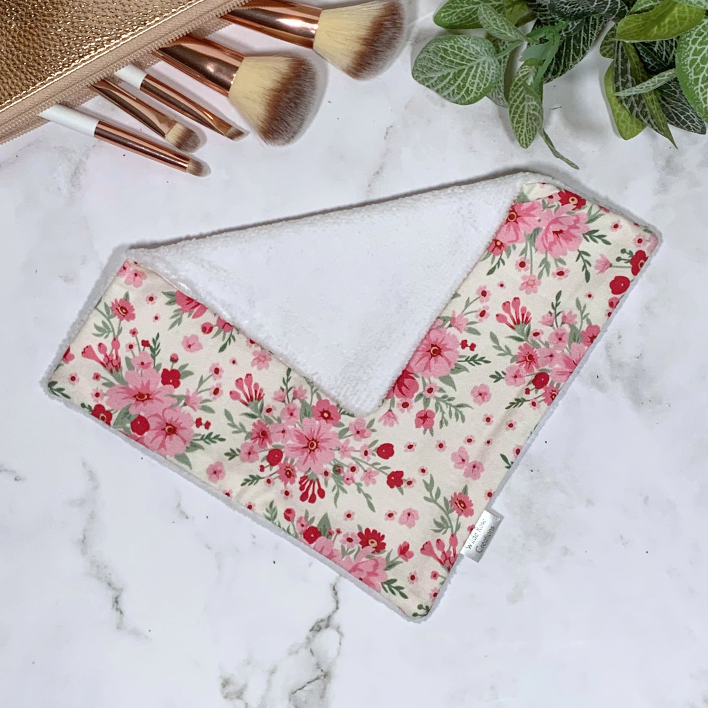 Pink & Cream Floral Face Washer