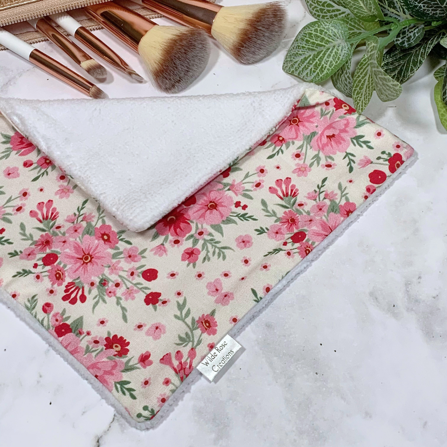 Pink & Cream Floral Face Washer