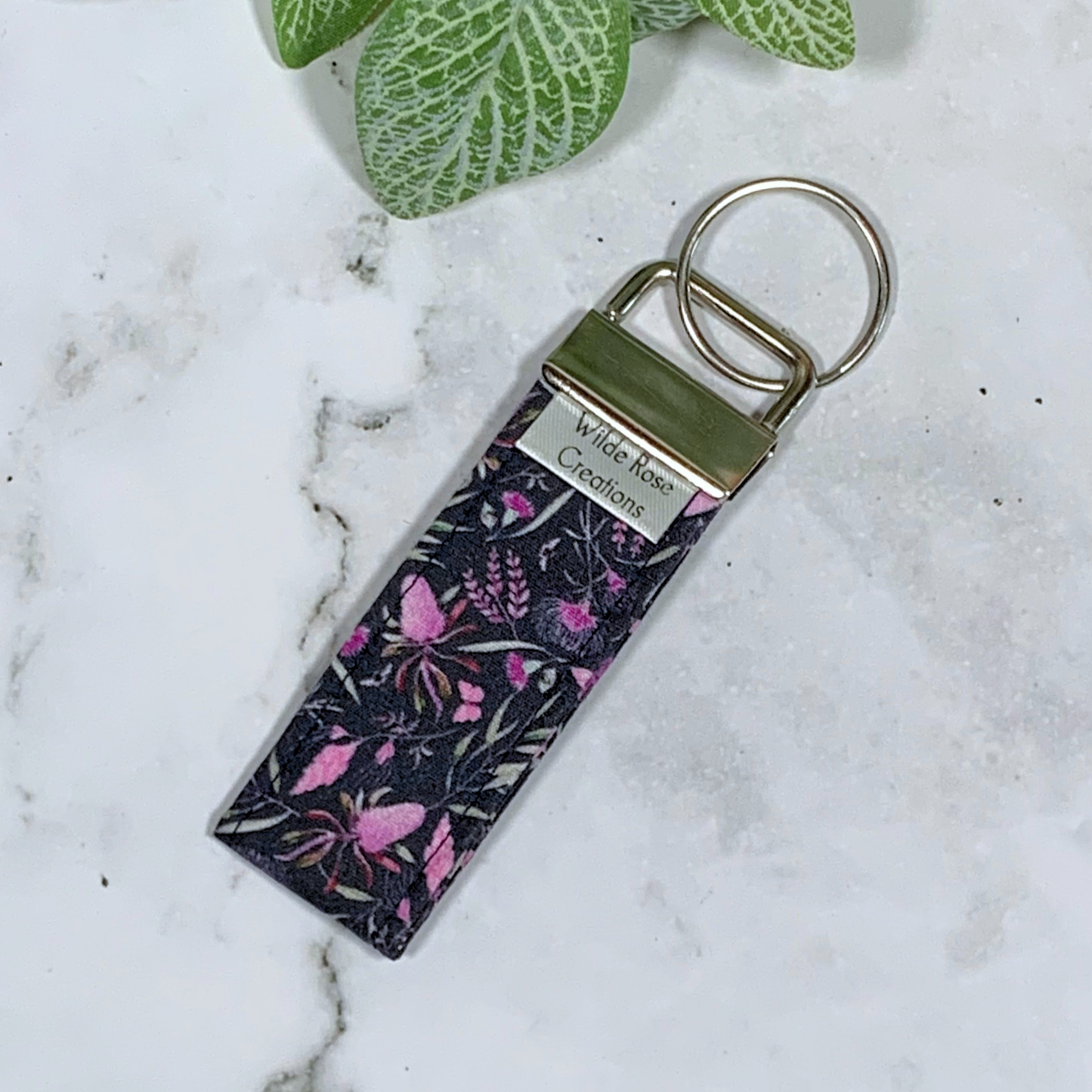 Purple Banksia Fabric Keyring
