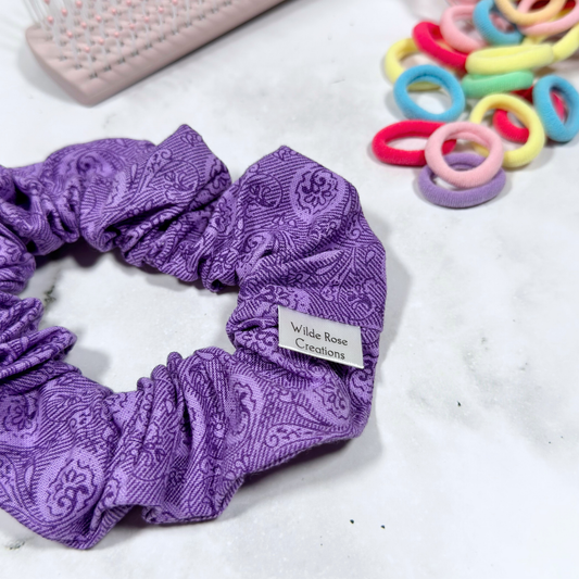 Purple Denim Look Regular Scrunchie
