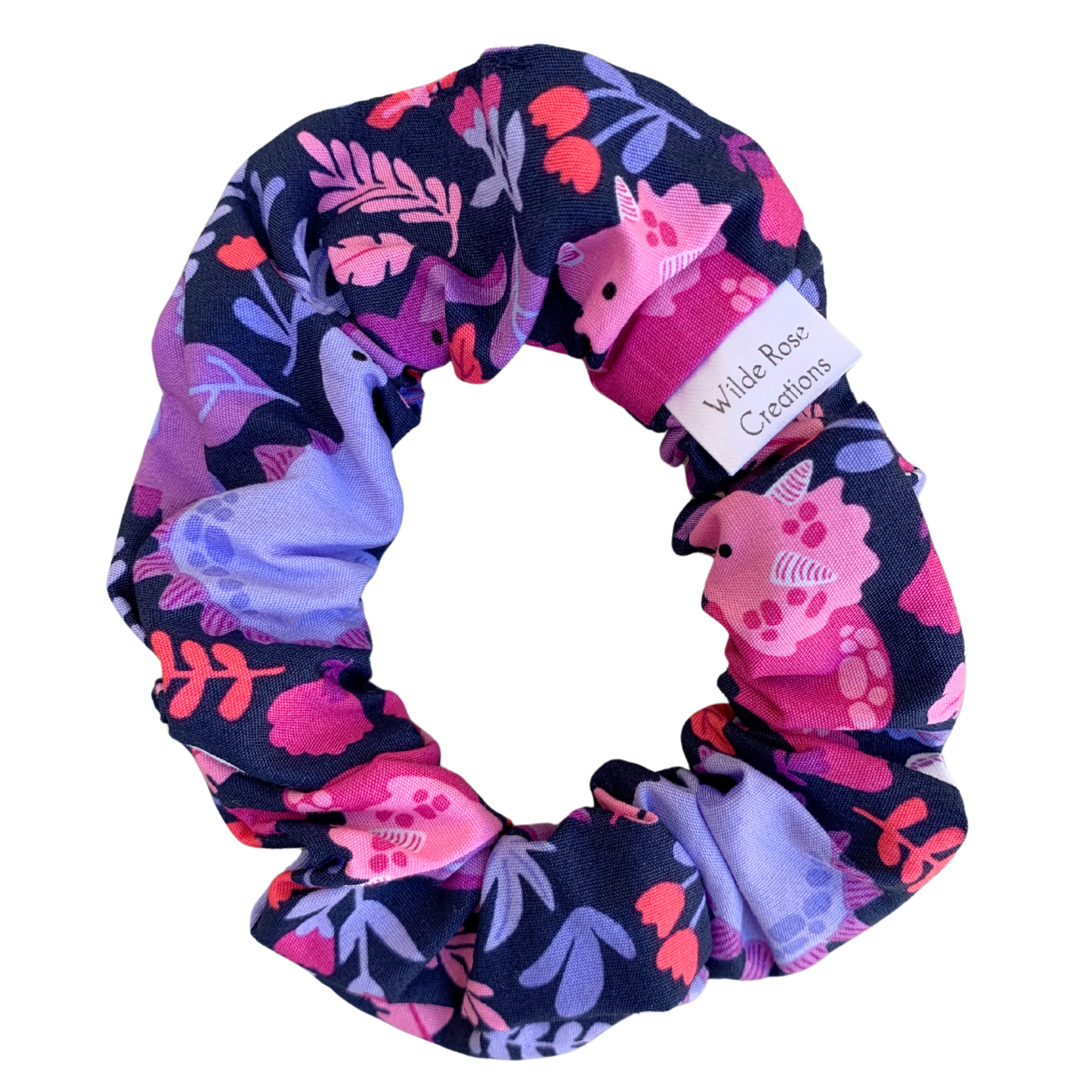 Purple Dinosaurs Scrunchie