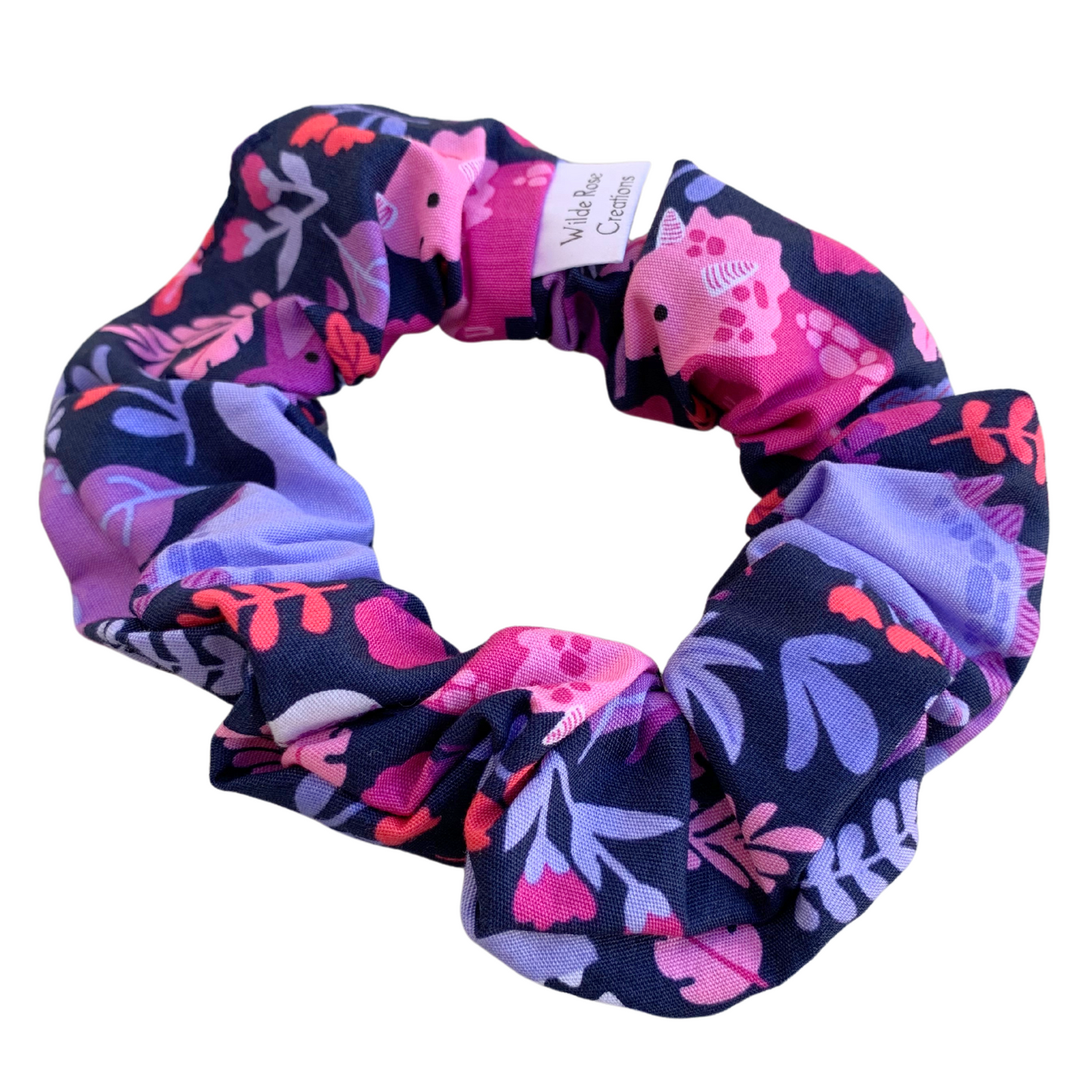 Purple Dinosaurs Scrunchie