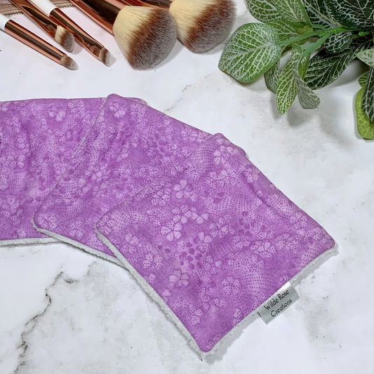 Purple Floral Makeup Wipes 3pk