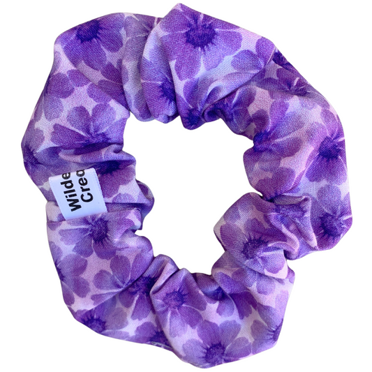 Purple Frangipani Scrunchie