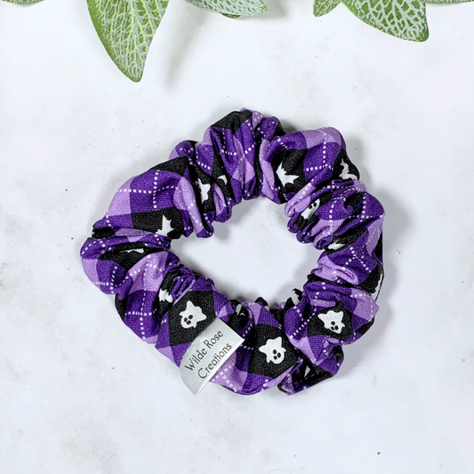 Purple Halloween Ghost Petite Scrunchie