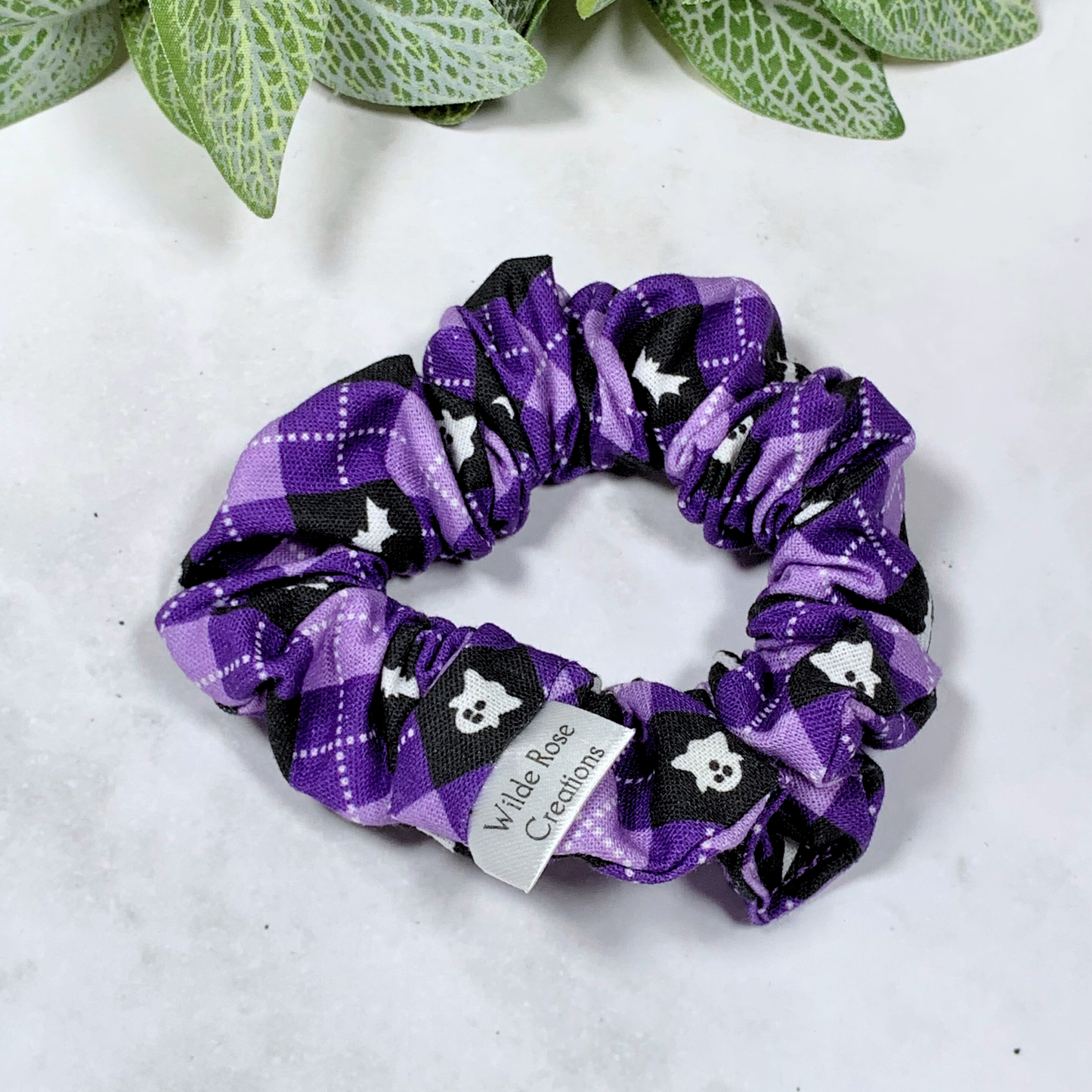 Purple Halloween Ghost Petite Scrunchie