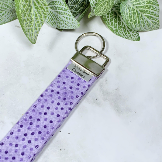 Purple Spotty Wristlet