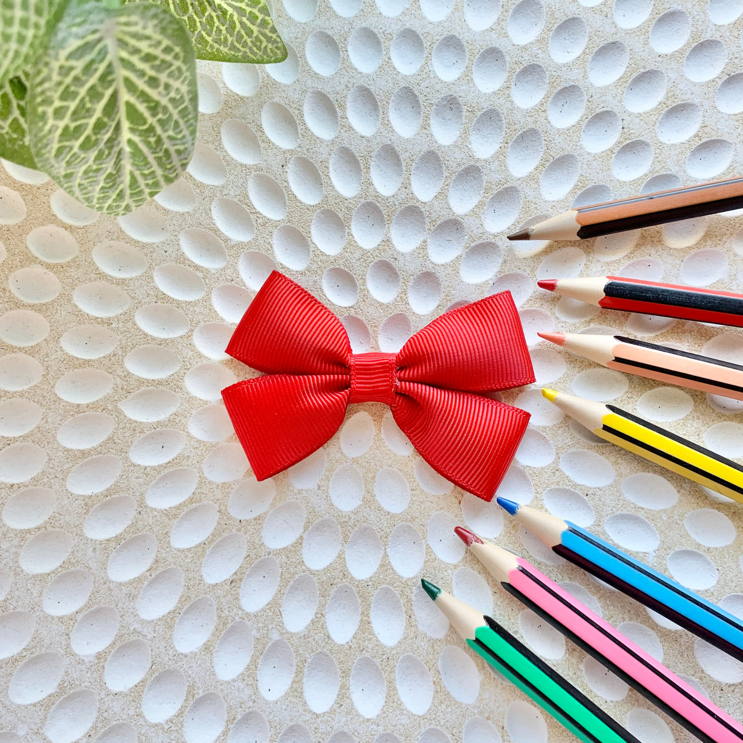 School Solid Colour Double Bow Hair Clips
