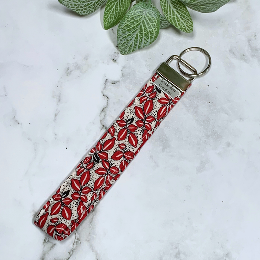 Red Floral Wristlet