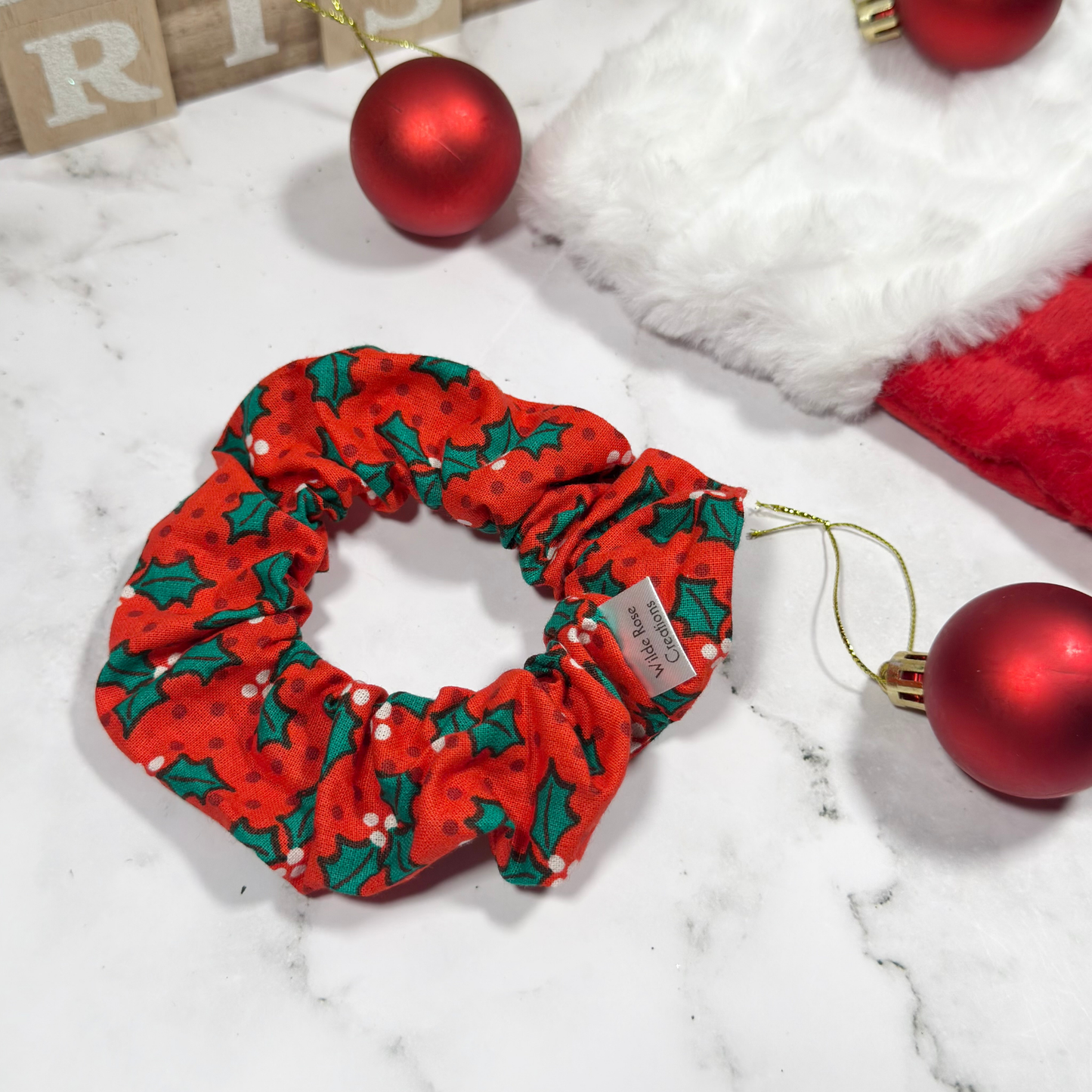 Red Holly Regular Scrunchie