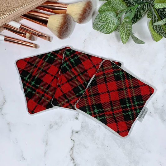 Red Plaid Makeup Wipes 3pk