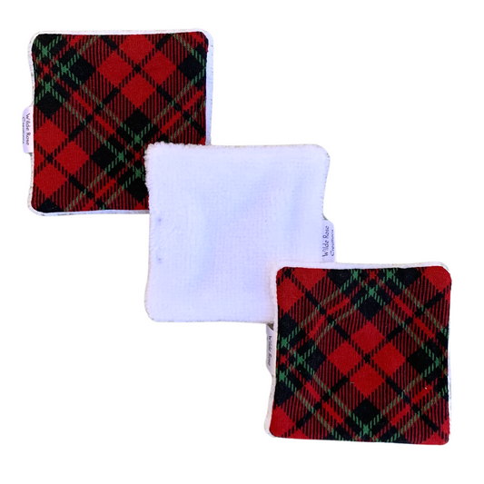 Red Plaid Makeup Wipes - 3pk