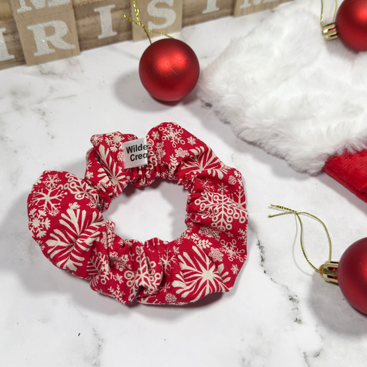 Red Snowflakes Regular Scrunchie