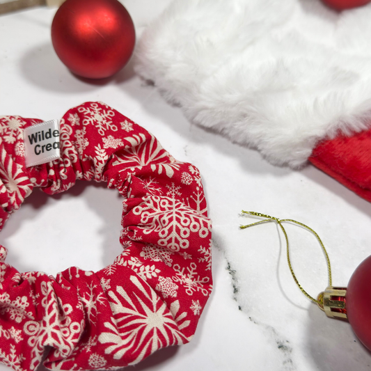 Red Snowflakes Regular Scrunchie