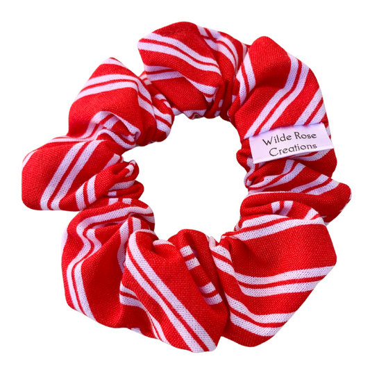 Red & White Stripe Petite Scrunchie