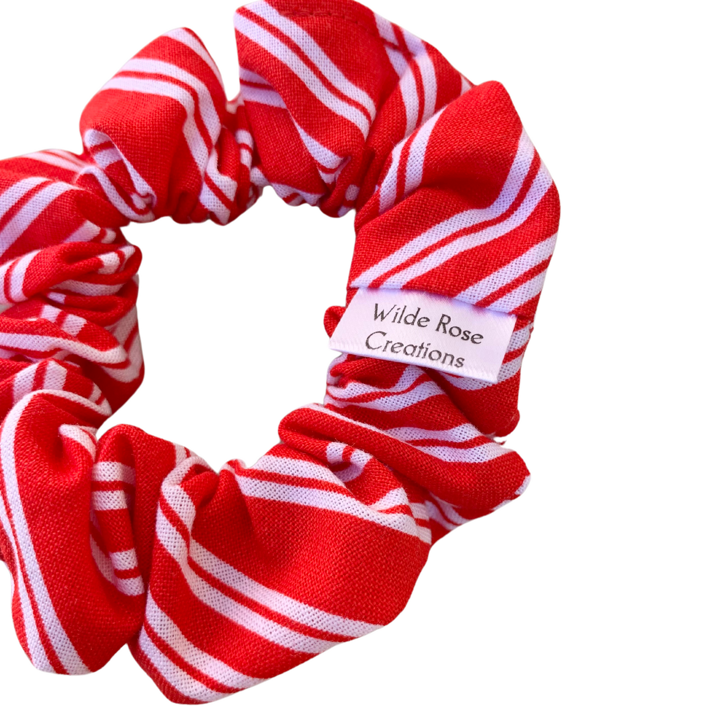 Red & White Stripe Petite Scrunchie