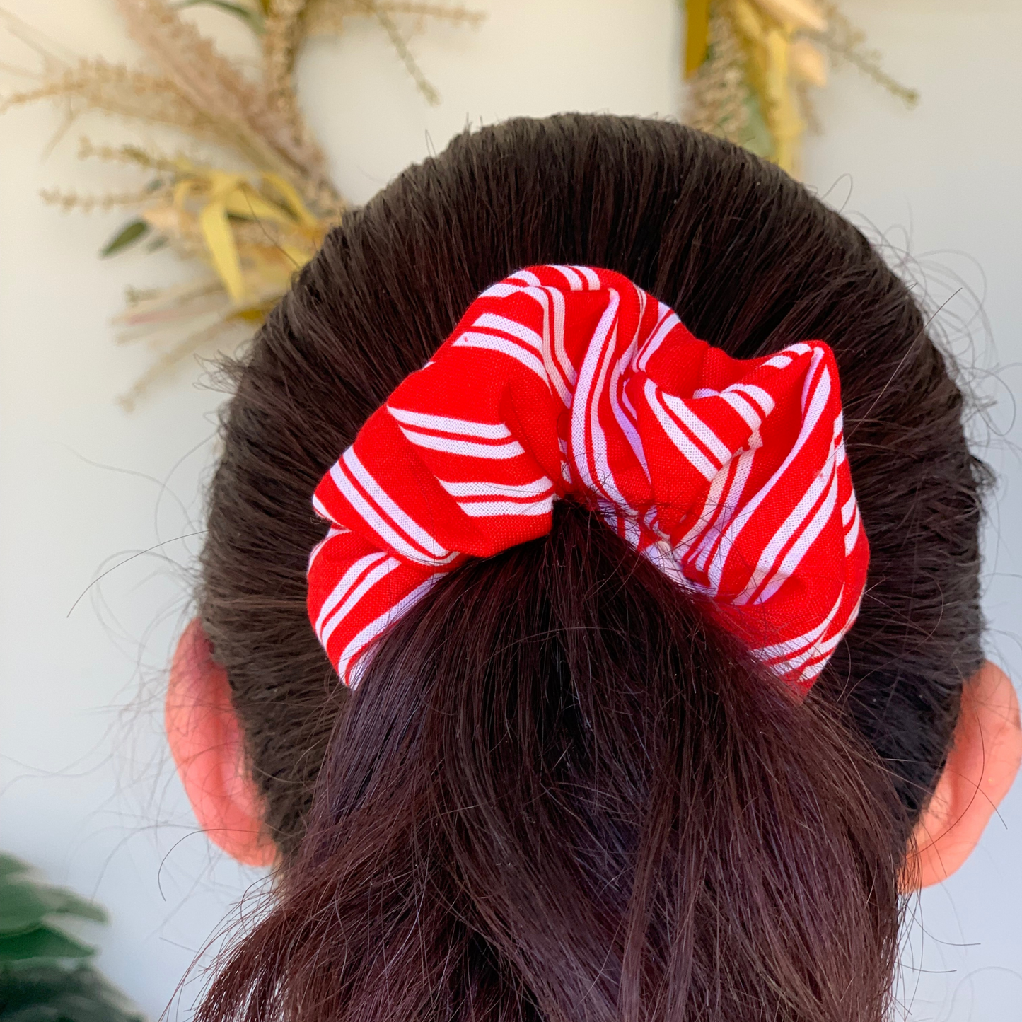 Red & White Stripe Regular Scrunchie