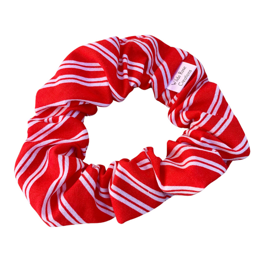 Red & White Stripe Regular Scrunchie