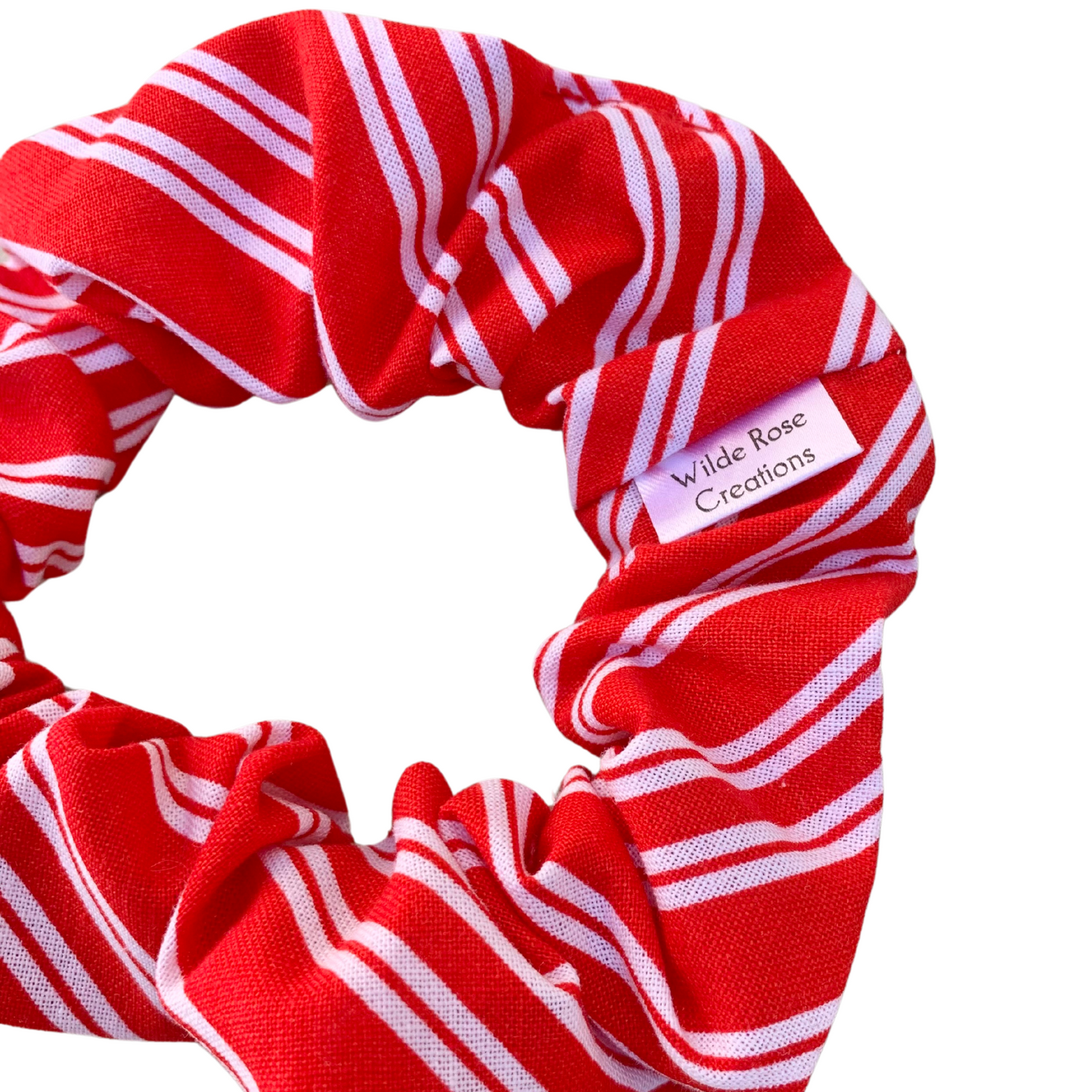 Red & White Stripe Regular Scrunchie