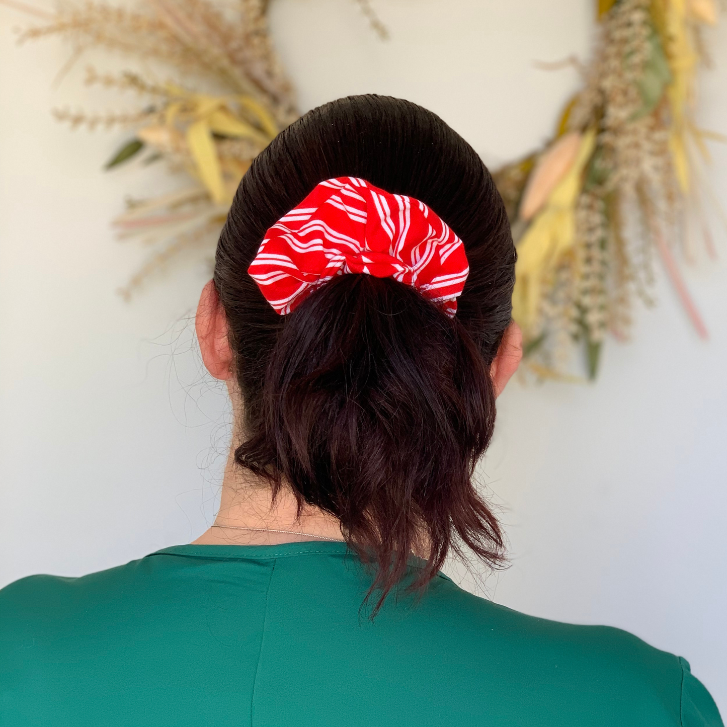 Red & White Stripe Regular Scrunchie