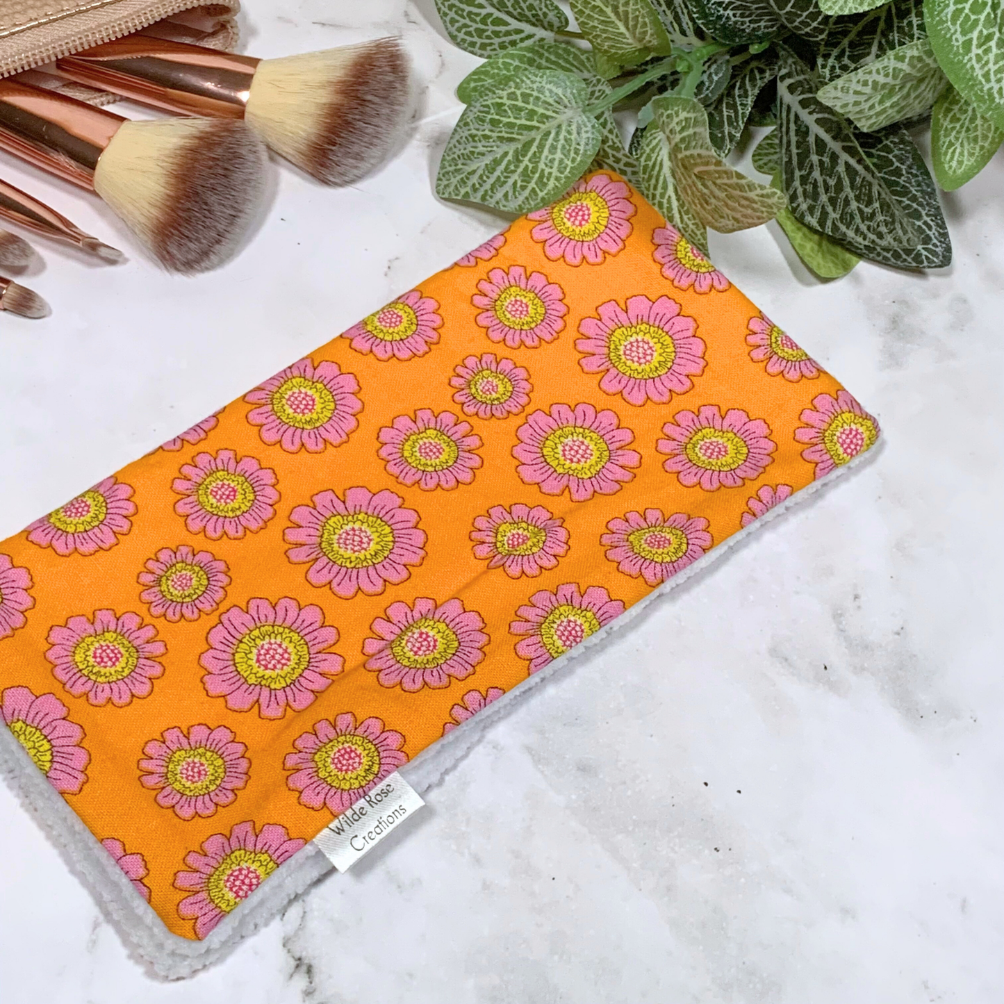 Retro Orange Floral Face Washer