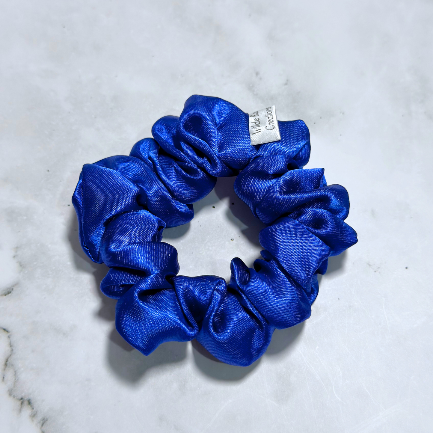 Royal Blue Satin Petite Scrunchie