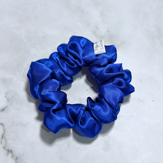 Royal Blue Satin Petite Scrunchie