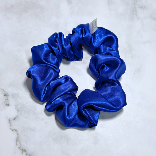 Royal Blue Satin Regular Scrunchie