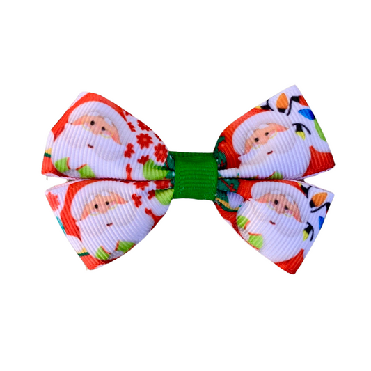 Santa Double Bow Hair Clip