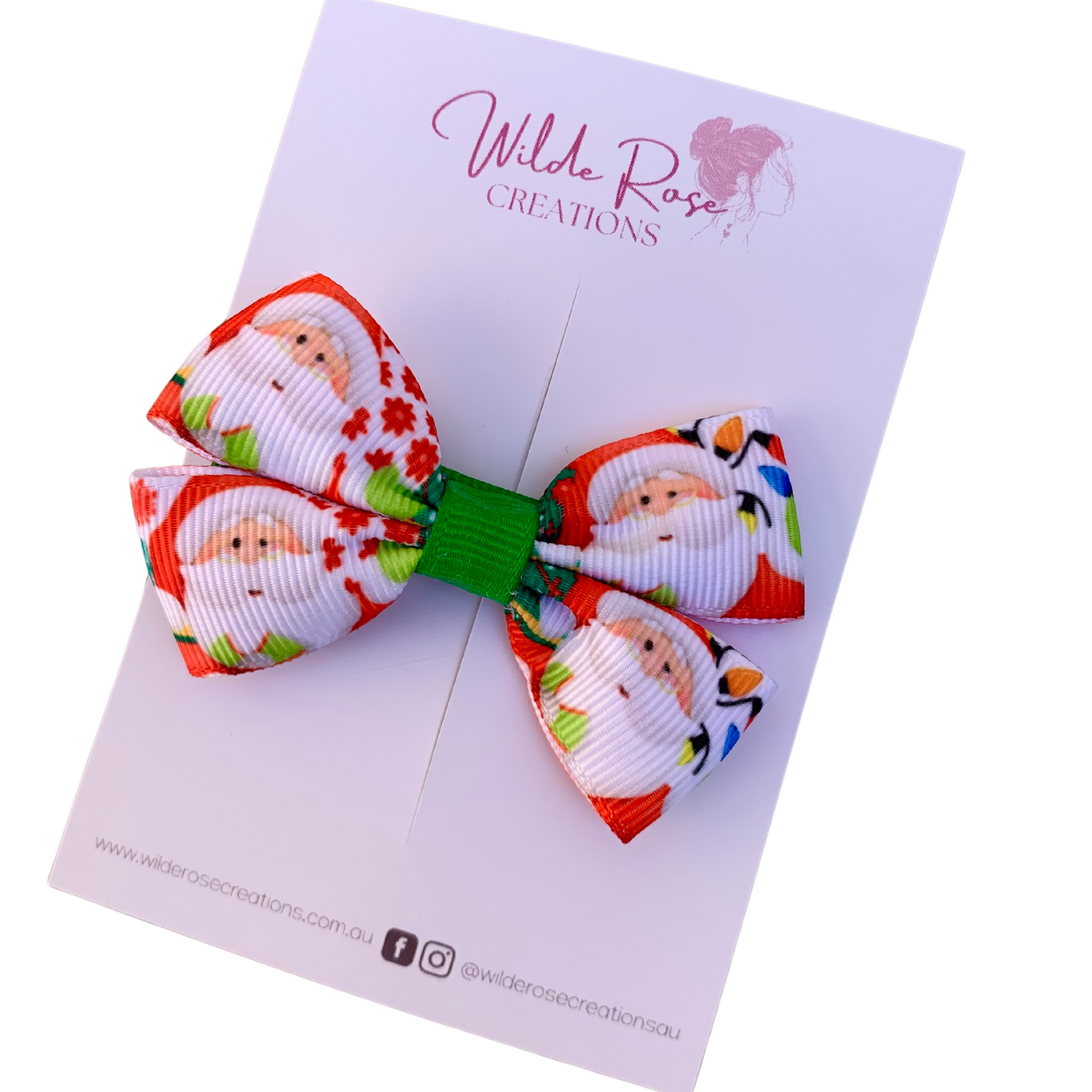 Santa Double Bow Hair Clip